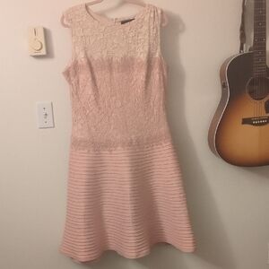 Tadashi Shoji Blush Lace Midi Dress